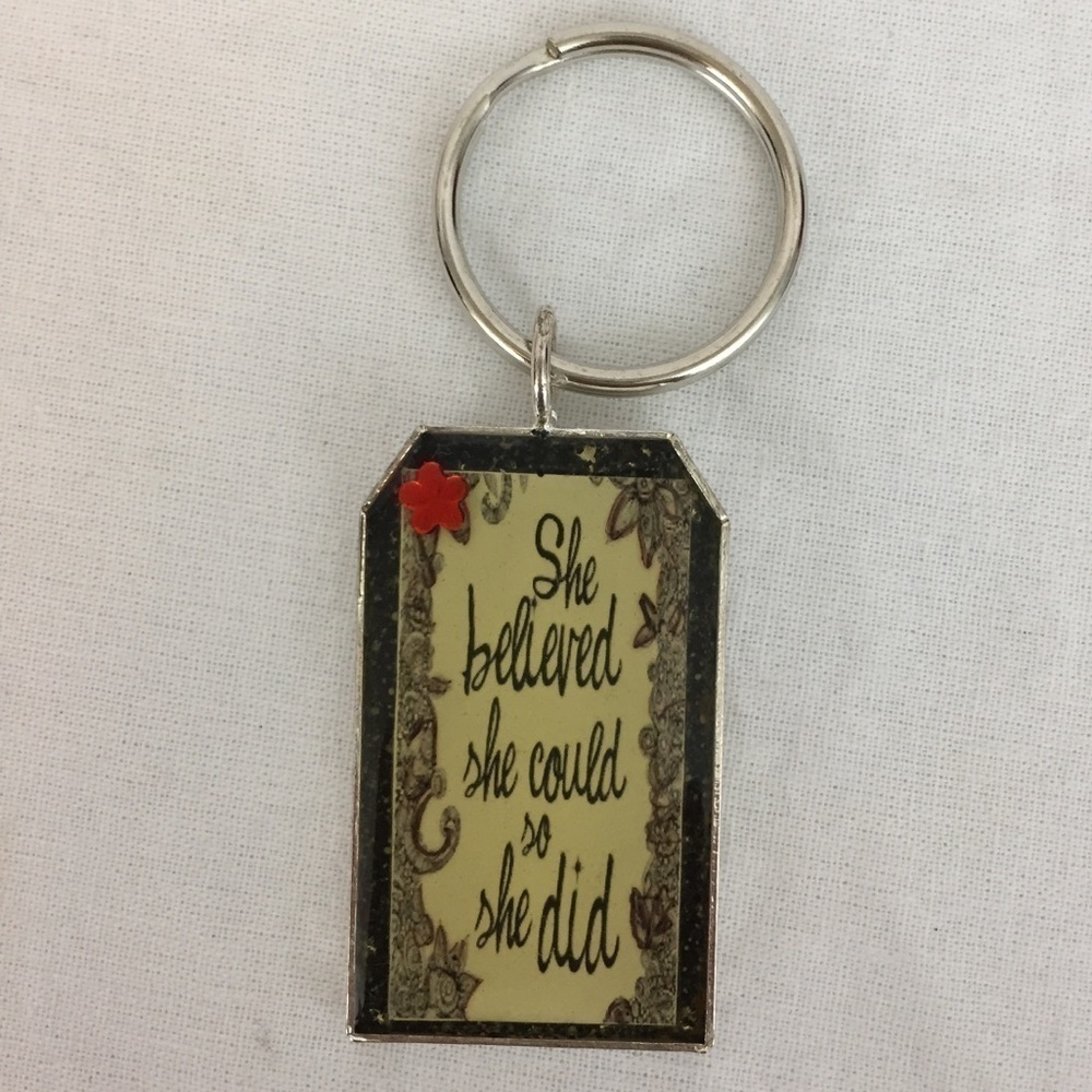Girl Power Keychain She Believed She Could Key Ring